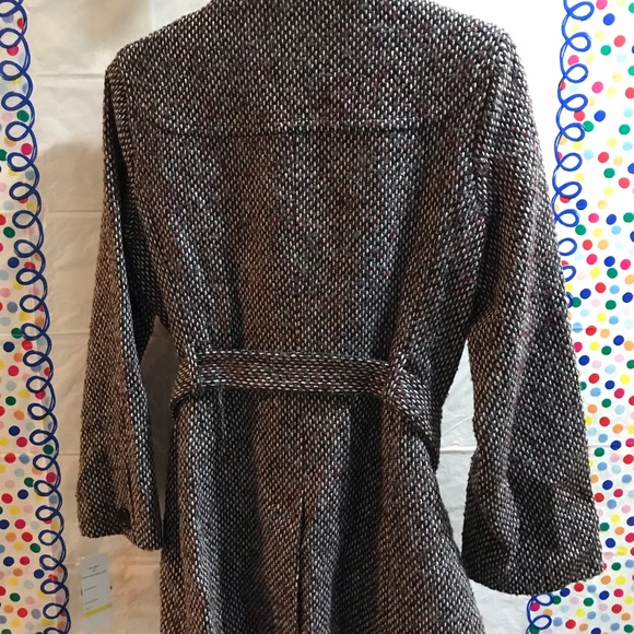 NWT Larry Levine Blackberry Tweed Pea Coat - Picture 3 of 4